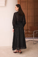 Skirt Set with Flower Buckle and Tie Detail