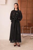 Skirt Set with Flower Buckle and Tie Detail