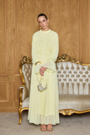 Ciel Belted Ruffled Chiffon Dress