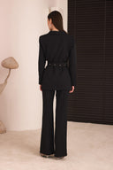 Çift Kemerli Blazer Takım
