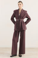 Double-Belted Denim Set