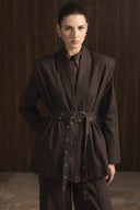 Double-Belted Denim Set