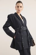 Double-Belted Denim Set