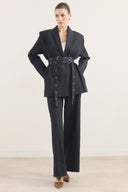 Double-Belted Denim Set
