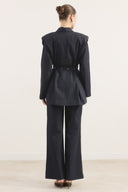 Double-Belted Denim Set