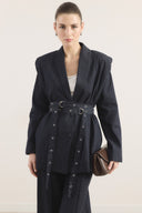 Double-Belted Denim Set