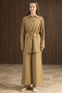 Snap-Button Detail Trouser Set