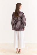 Striped Shirt with Trimming