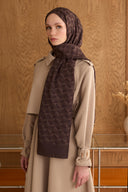 Cotton Monogram Geometric Pattern Shawl