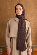 Cotton Monogram Geometric Pattern Shawl