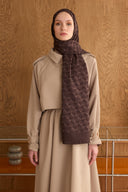 Cotton Monogram Geometric Pattern Shawl