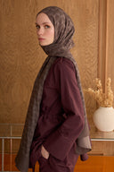 Cotton Monogram Geometrik Desen Şal