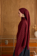 Cotton Monogram Geometric Pattern Shawl