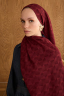 Cotton Monogram Geometric Pattern Shawl