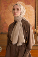 Cotton Monogram Geometric Pattern Shawl