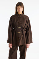Accessory Loop Detail Stand Collar Jacket