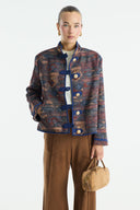 Gold Button Jacquard Jacket