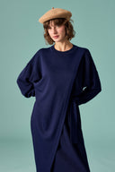 Aller Detailed Tie-Front Knit Dress