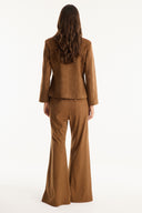Suede-Look Jacket with Piping Detail