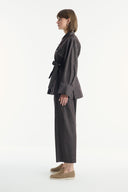 Denim Suit with Metal Button Detail
