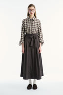 Belted Pleated Skirt