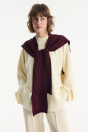 Sweater-Look Knitted Wrap Scarf