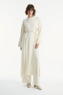 Basic Knit Co-ord Set with Slit Detail Trousers