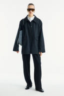Parka with Contrast Collar and Tape Detail
