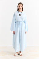 Linen Trousers Set with Waist Tie Detail