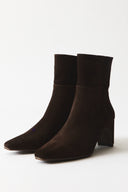 Genuine Suede Heeled Ankle Boots