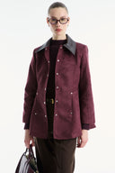 Liora Contrast Collar Suede Jacket