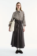 Belted Pleated Skirt