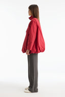 Allerli Snap-Button Detail Balloon Jacket - Red
