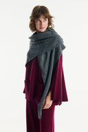 Front-Tie Knit Shawl Scarf