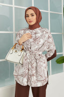 Diose Patterned Scuba Set - Coffee