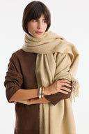 Soft Textured Tassel Shoulder Shawl Scarf
