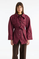 Jacket with Pockets and Waist Belt
