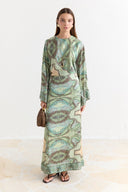 Satin Printed Yoryo Chiffon Dress