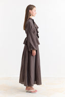 Collar Detail Skirt Set