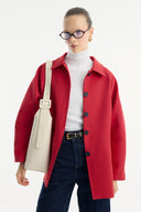 Button-Detail Belted Jacket