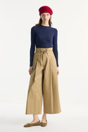 Wide-Leg Cotton Trousers