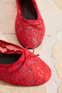 Lace Bow Ballet Flats