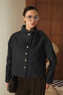 Danyela Bow-Detailed Denim Jacket