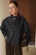 Danyela Bow-Detailed Denim Jacket