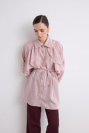 Daphne Front Ruffle Detail Gold Button Shirt