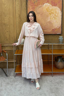 Narrow Collar Braided Ruffled Set