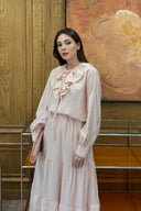 Narrow Collar Braided Ruffled Set