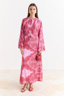 Satin Printed Yoryo Chiffon Dress