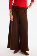Trimmed Sash-Tie Straight-Leg Knit Pants