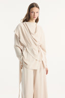 Shawl Collar Belted Ribbed Trouser Set